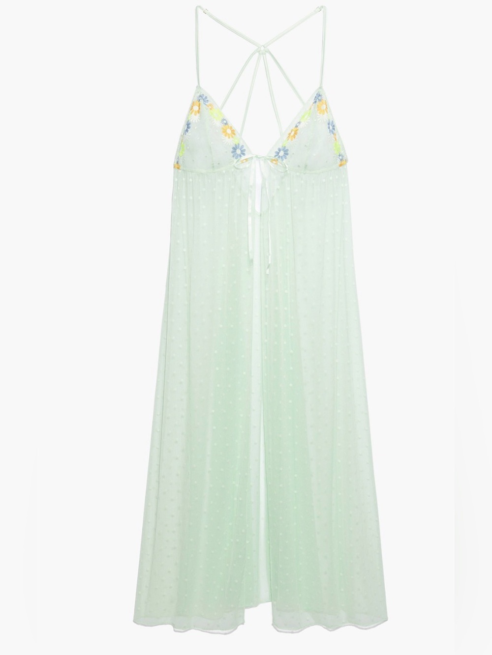 Savage X Fenty Free Spirit‎ Floral Embroidered Night Slip Green Mist 1X